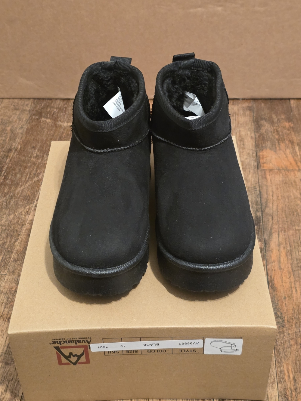 Avalanche Kids Black Faux-Suede Ankle Booties